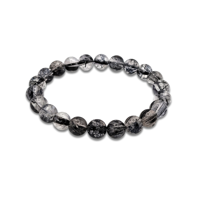 High Grade Black Rutilated Bracelet
