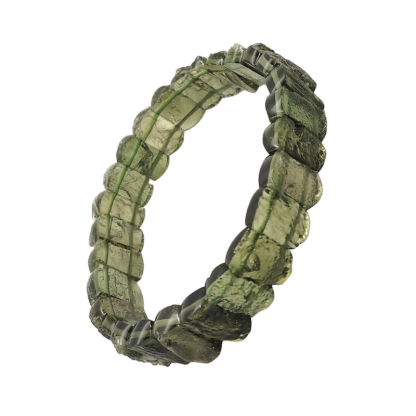Moldavite Raw Flat Bracelet
