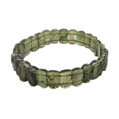 Moldavite Raw Flat Bracelet
