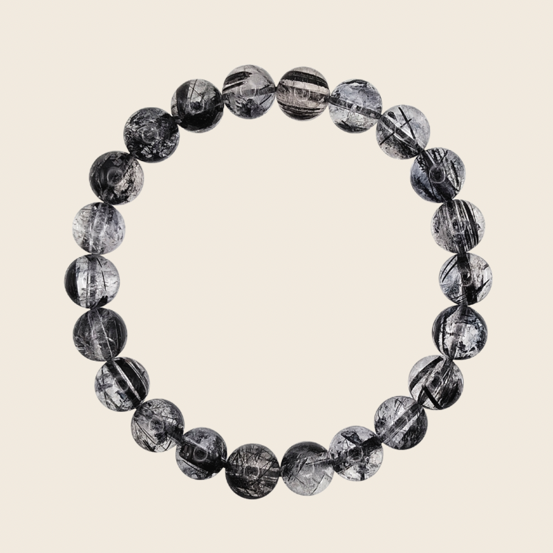 High Grade Black Rutilated Bracelet