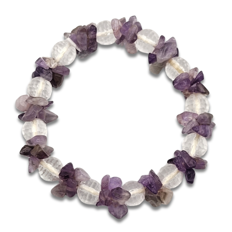 Clear Quartz Cutting Amethyst Gravel DIY Bracelet