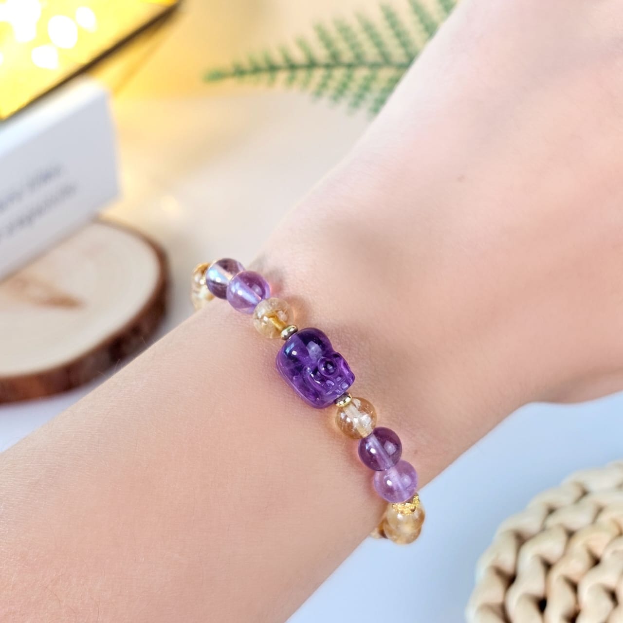 5.5mm Citrine Amethyst PiXiu Bracelet