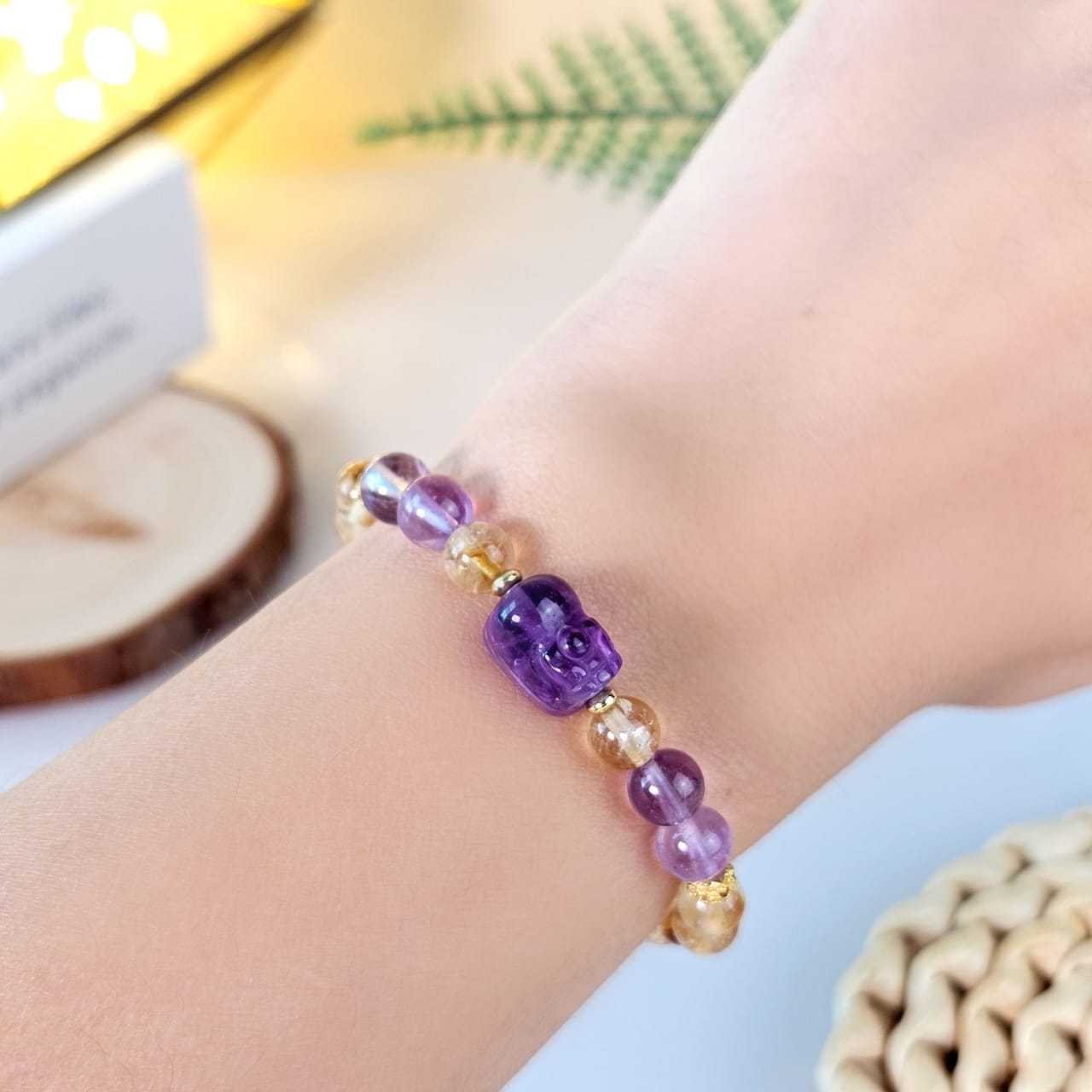 5.5mm Citrine Amethyst PiXiu Bracelet