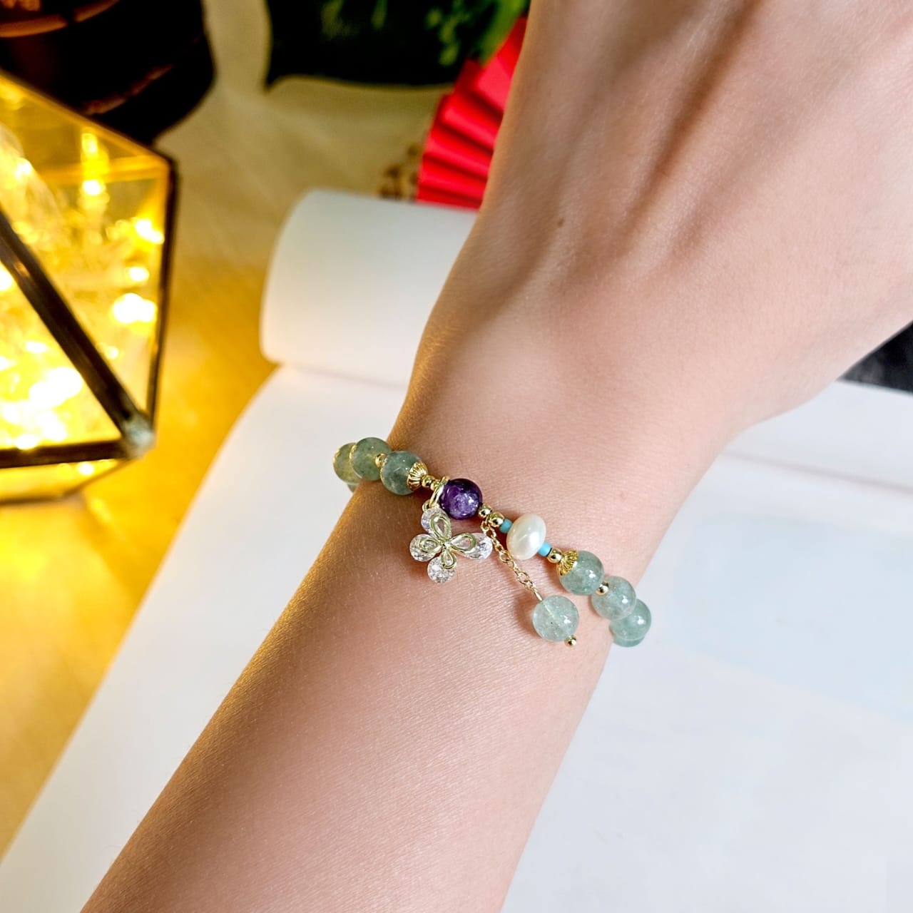 13 May - 8MM Green Strawberry Design Bracelet