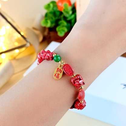 6 Feb - Cinnabar Fortune Design Bracelet