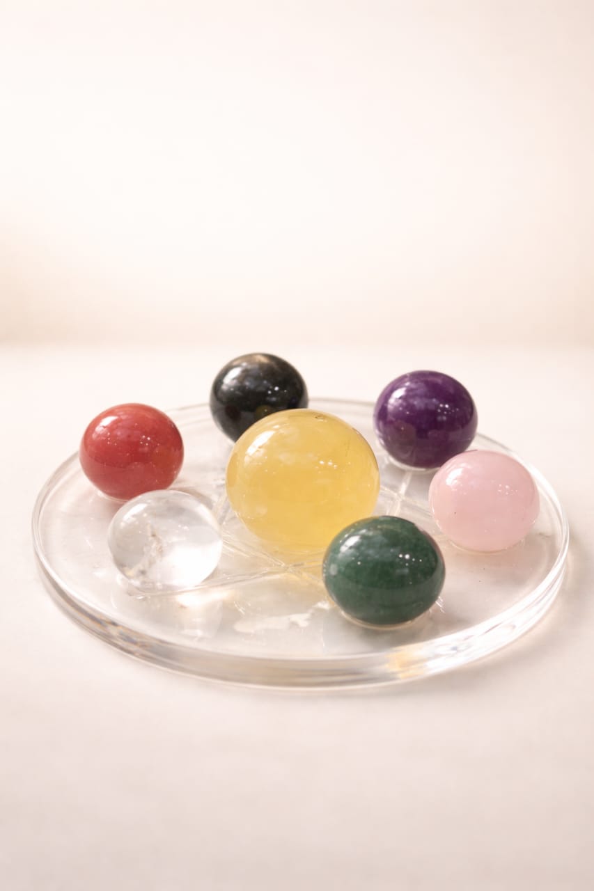 Mix Crystal Seven Star Array with Acrylic Base - 10cm