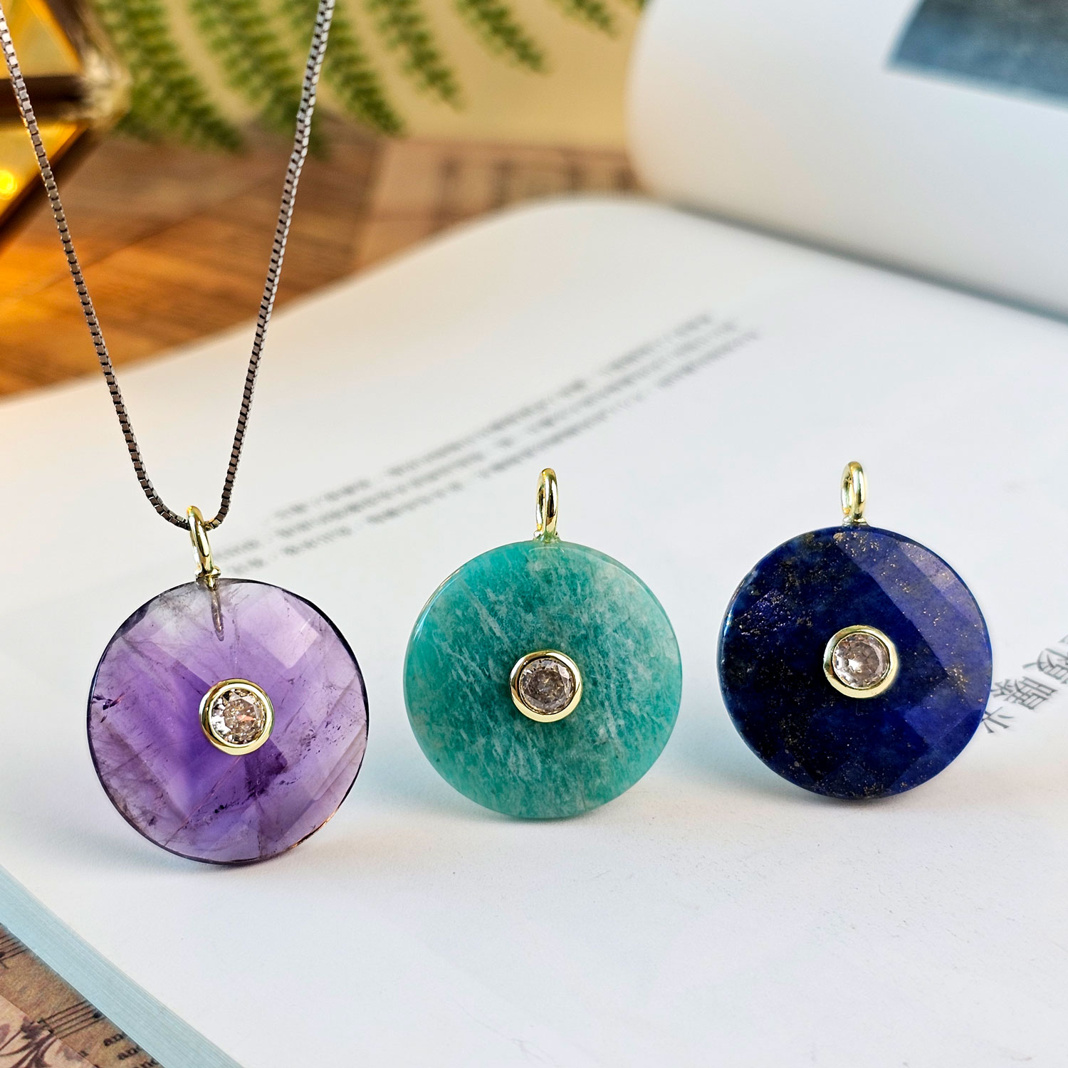 Mix Crystal Peace Buckle Pendant