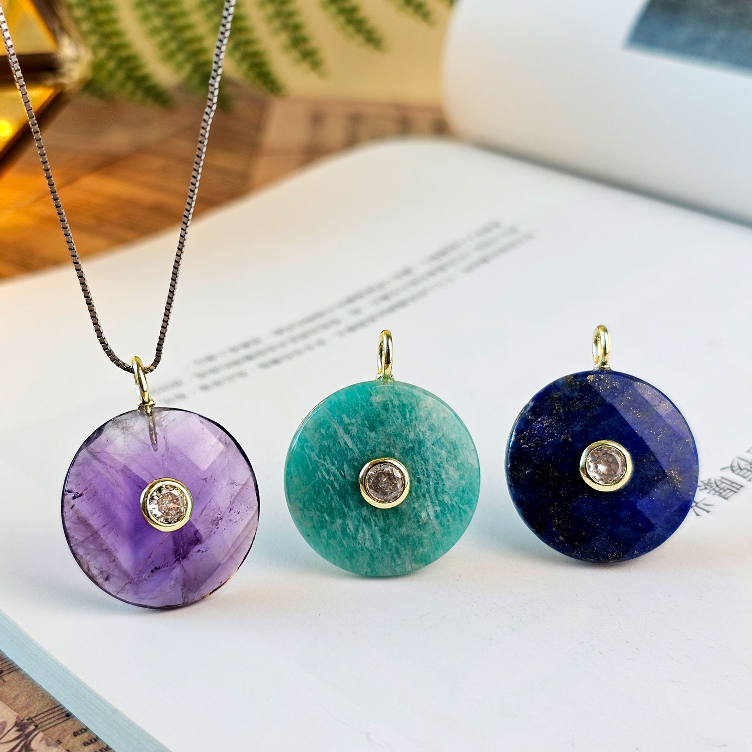 Mix Crystal Peace Buckle Pendant