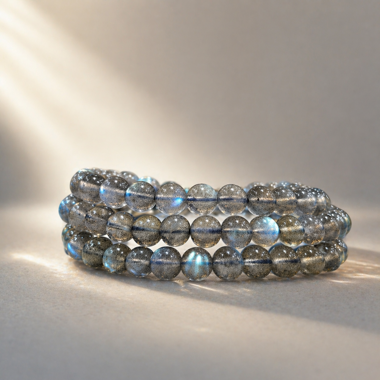 High Grade Rainbow Labradorite Long Bracelet