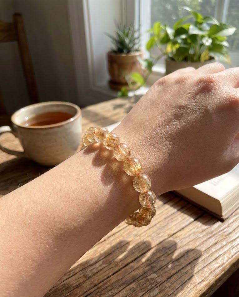 High Grade Golden Rutilated Bracelet