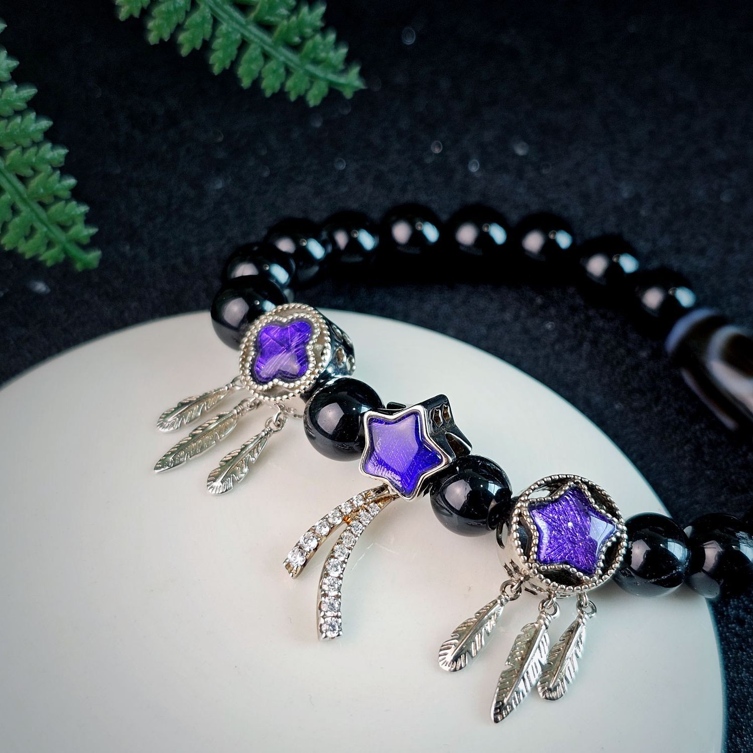 Gibeon Meteorite Charm - Purple