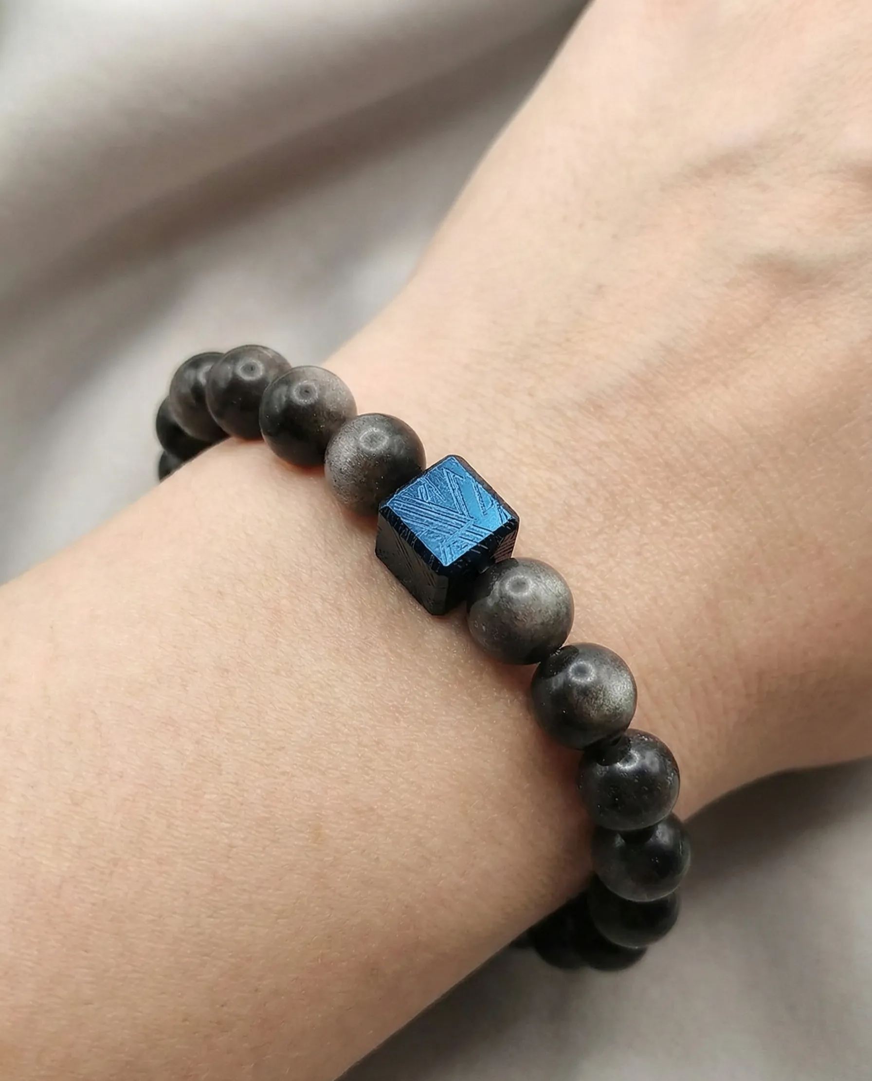 Altay Meteorite Cube Charm - Blue