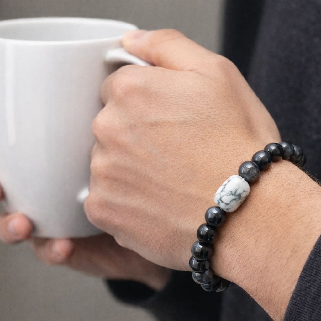 Silver Obsidian Bracelet (With Design Option)