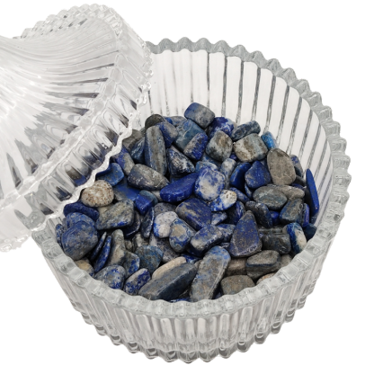 Crystal Canister + Lapis Lazuli Crystal Chips