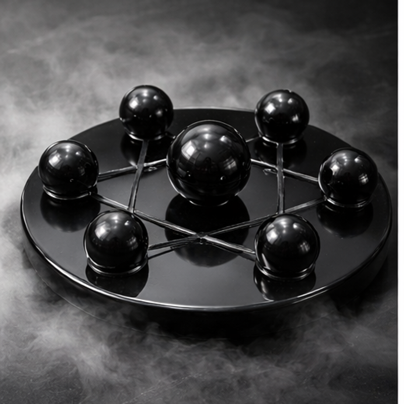 Obsidian Seven Star with Obsidian Base - 6cm