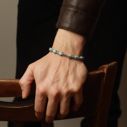 Picasso Jasper with Blue Apatite Bracelet