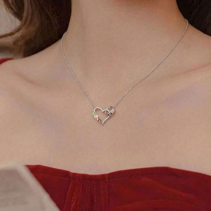 16 July - Colour Tourmaline Heart Shape Necklace