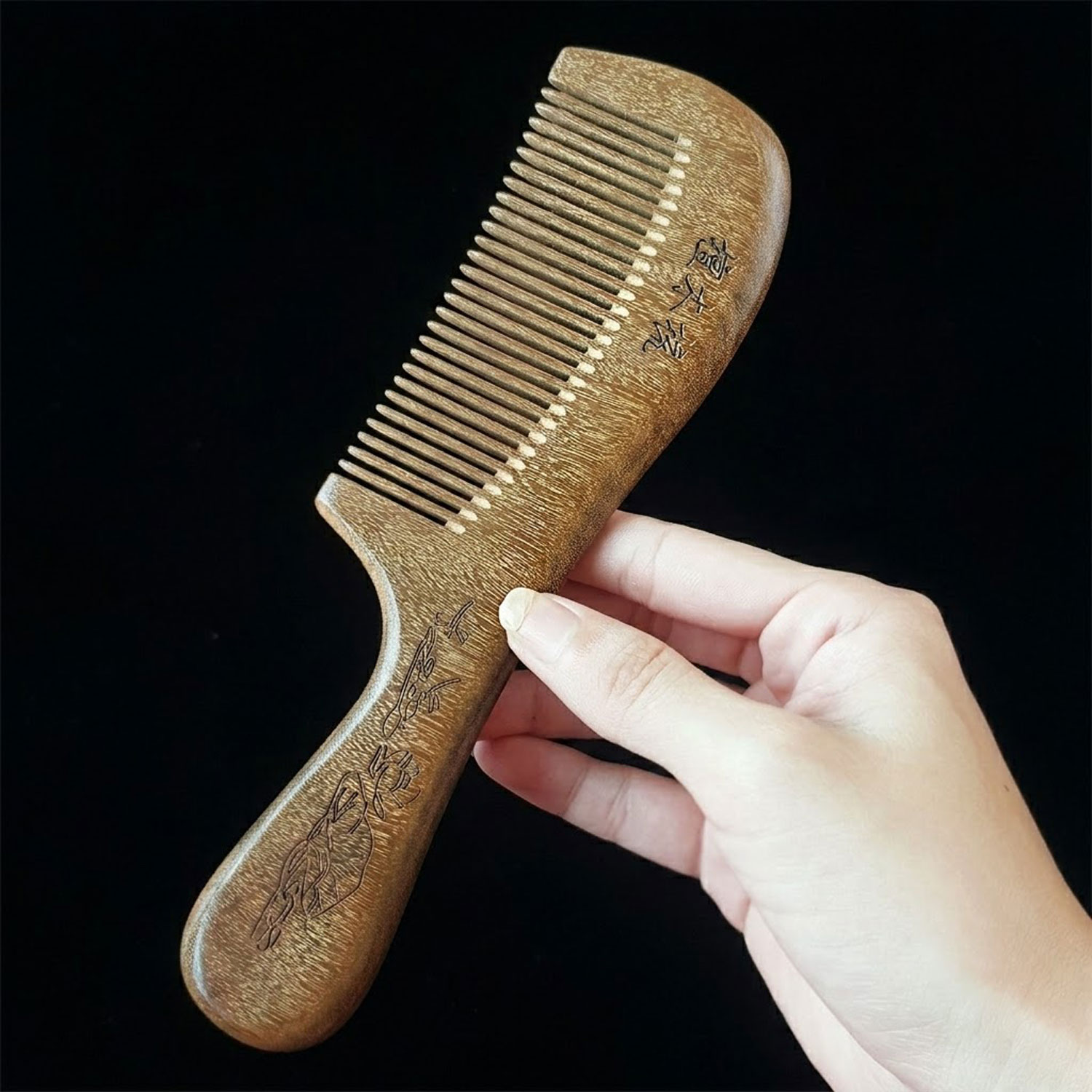 13 July Golden Sandol Wood Comb with Gift Box