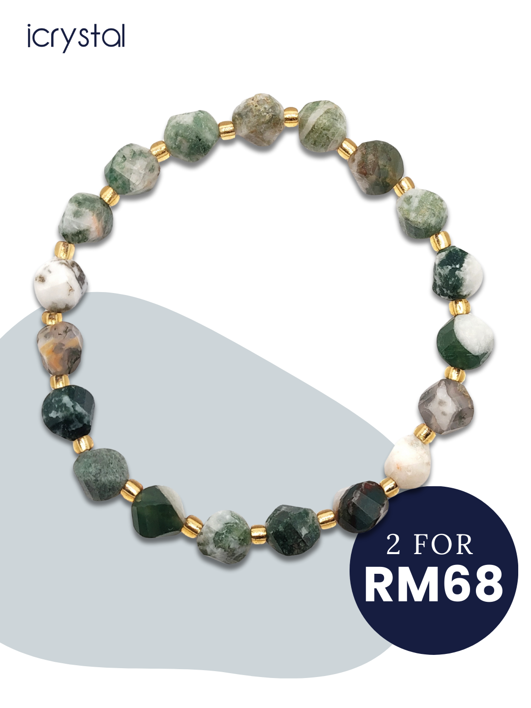 Moss Agate S Shape Bracelet