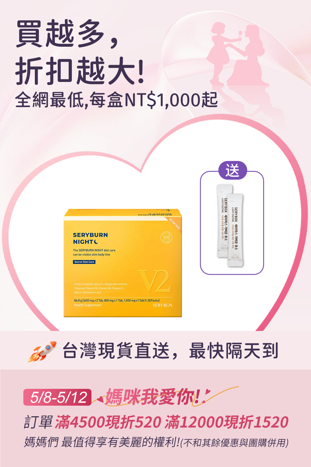 ⚡️快閃優惠⚡【邊睡邊燃脂】SERYBURN 晚安減脂丸V2｜睡眠瘦身+消腫V臉｜28包裝 ｜台灣出貨