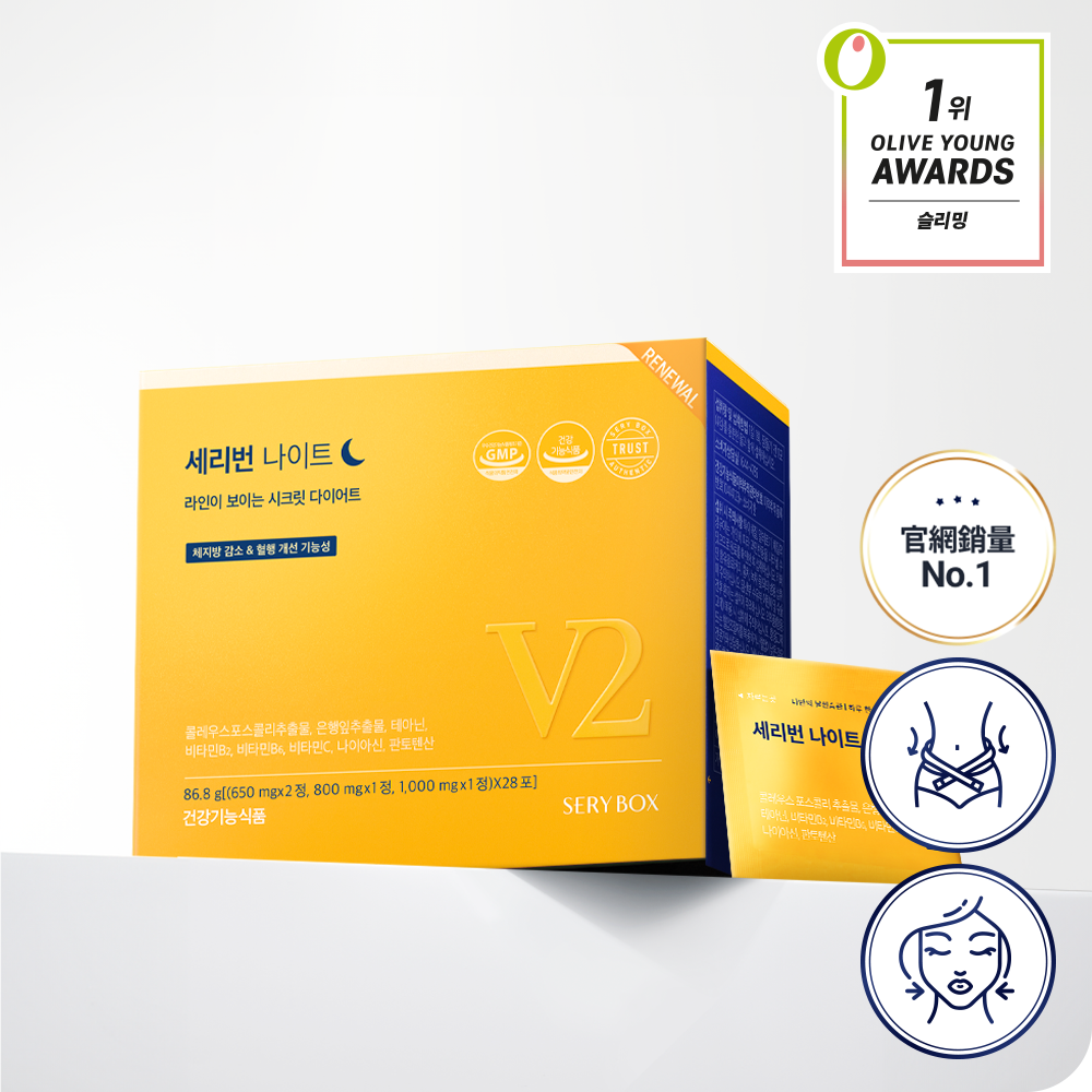 【邊睡邊燃脂】SERYBURN 晚安減脂丸V2｜睡眠瘦身+消腫V臉｜28包裝 | 台灣出貨