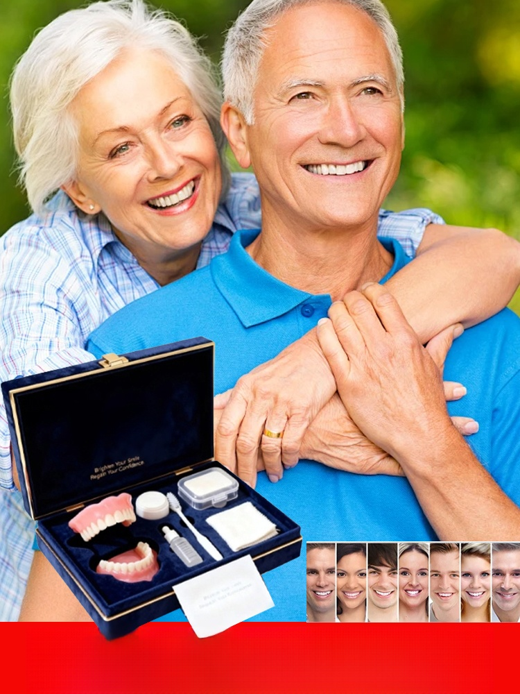 【美國製造，FDA認證】訂製全口義齒套裝，3分鐘即可徹底修復受損牙齒。 1秒即可安裝，外觀99%自然！配戴牙套式矯正治療，自信舒適地展現笑容！