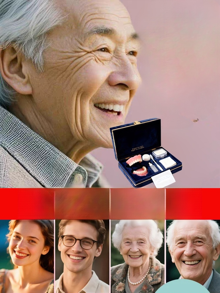 【美國製造，FDA認證】訂製全口義齒套裝，3分鐘即可徹底修復受損牙齒。 1秒即可安裝，外觀99%自然！配戴牙套式矯正治療，自信舒適地展現笑容！
