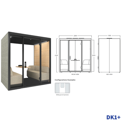 TEAM Pod + | Sharing Pod+ | Office Tele-Booth | Office Phone Booth - For Up to 6 Seater (Kindly contact us before order)