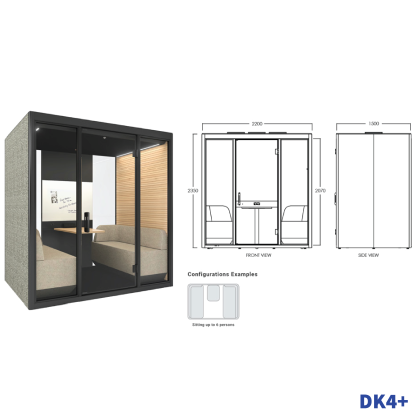 TEAM Pod + | Sharing Pod+ | Office Tele-Booth | Office Phone Booth - For Up to 6 Seater (Kindly contact us before order)
