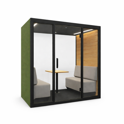 TEAM Pod - Office Tele-Booth | Office Phone Booth - For 2 - 4 Seater (Kindly contact us before order)-SUPREME OFFICE FURNITURE SYSTEM SDN BHD