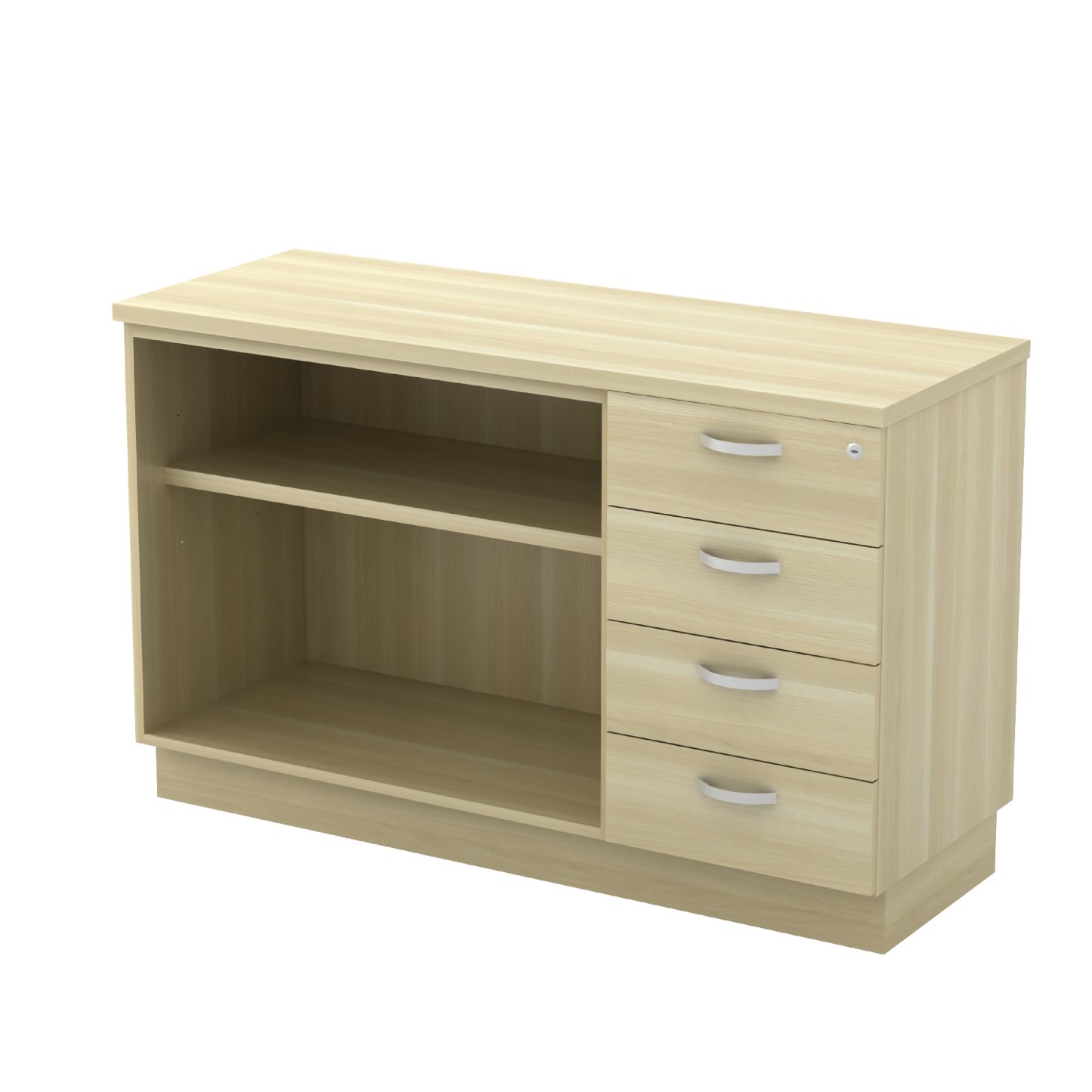 Open Shelf + Fixed Pedestal 4D Cabinet - 750H mm (EX)