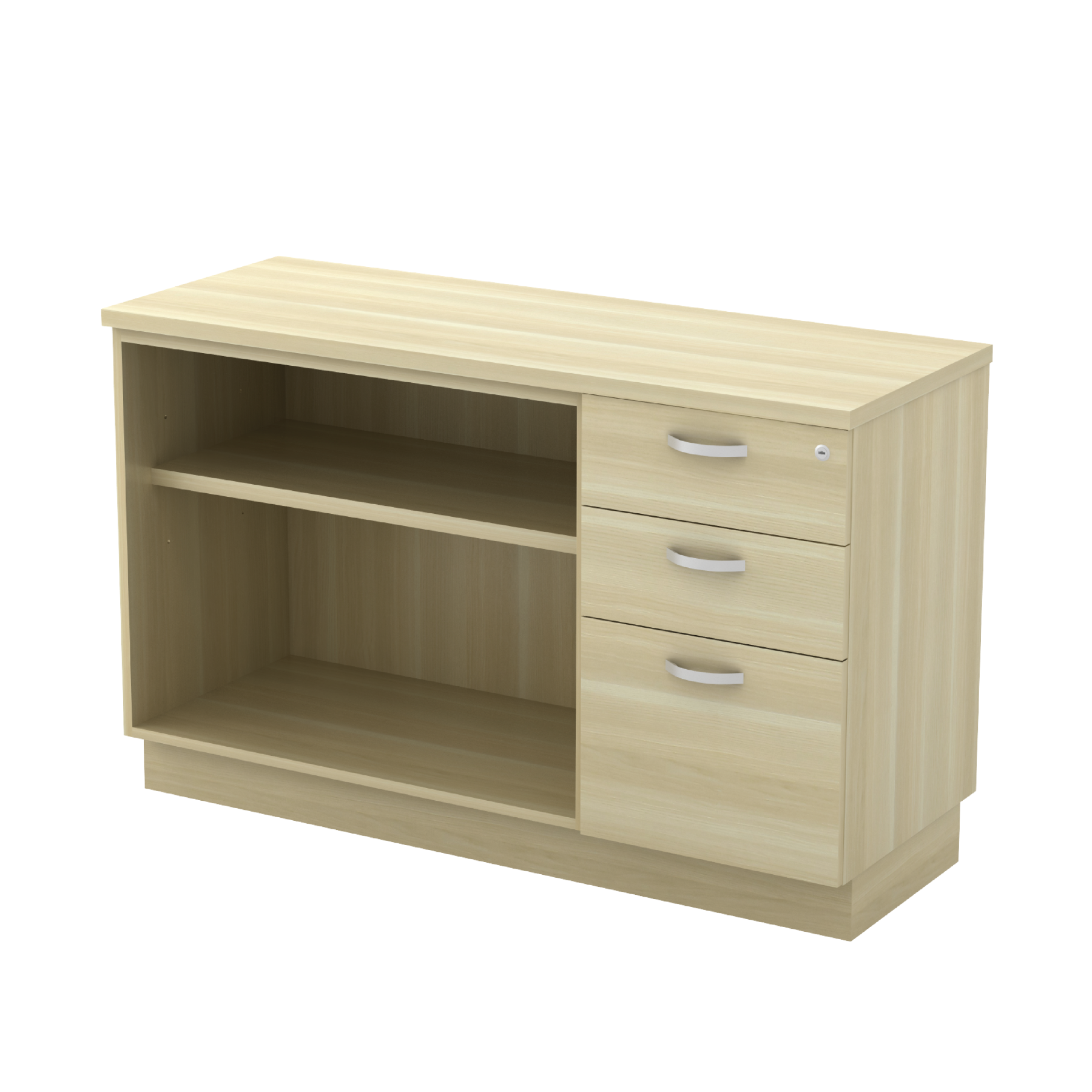 Open Shelf + Fixed Pedestal 2D1F Cabinet - 750H mm (EX)