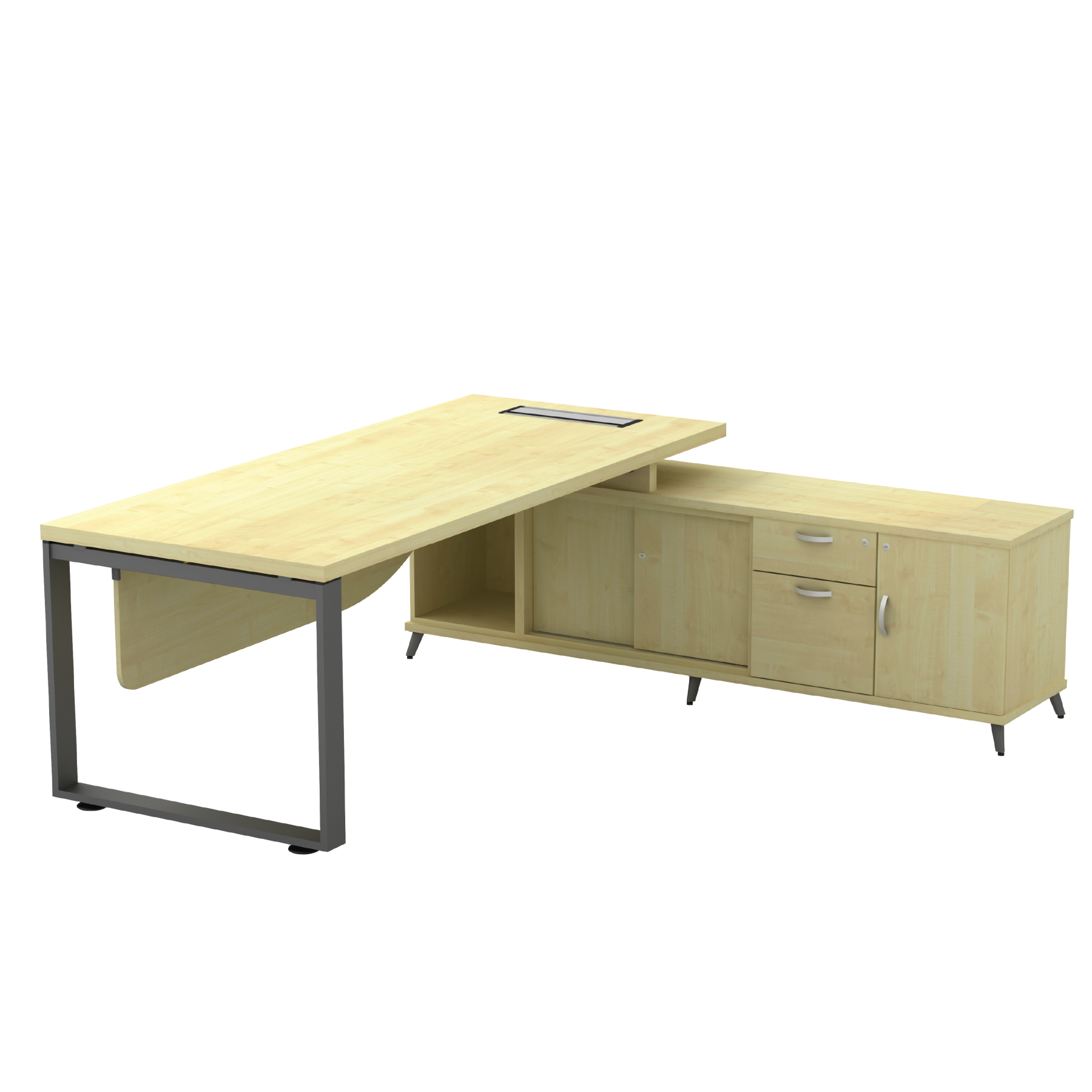 Director Table Set with Side Cabinet (SQ)