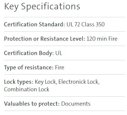 Chubbsafes RPF 5000 Series - 4 Drawer safe (kindly contact us before ordering)