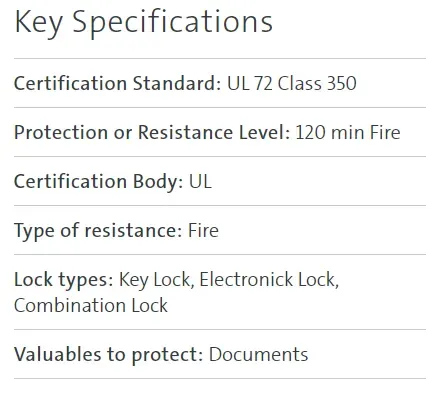 Chubbsafes RPF 5000 Series - 4 Drawer safe (kindly contact us before ordering)