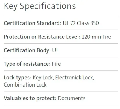 Chubbsafes RPF 5000 Series - 4 Drawer safe (kindly contact us before ordering)