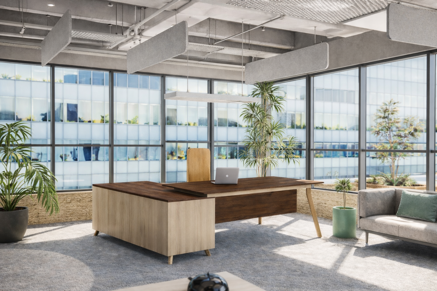 PIX7 Director Table with Side Cabinet