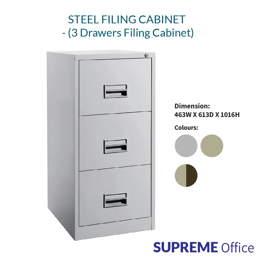 3 Drawers Filing Steel Cabinet - Steel Filing Cabinet