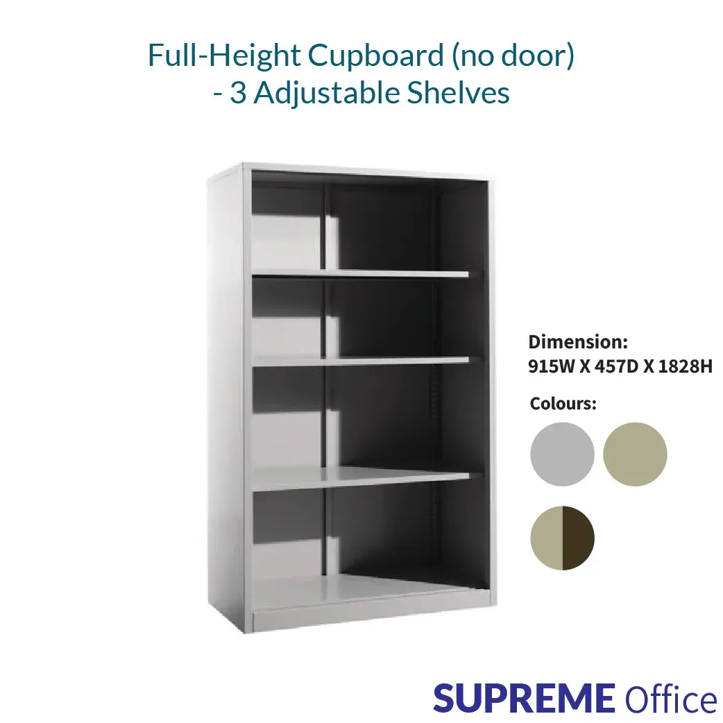 Open Shelf Full Height Steel Cabinet (no door)