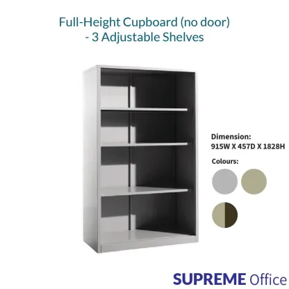 Open Shelf Full Height Steel Cabinet (no door)