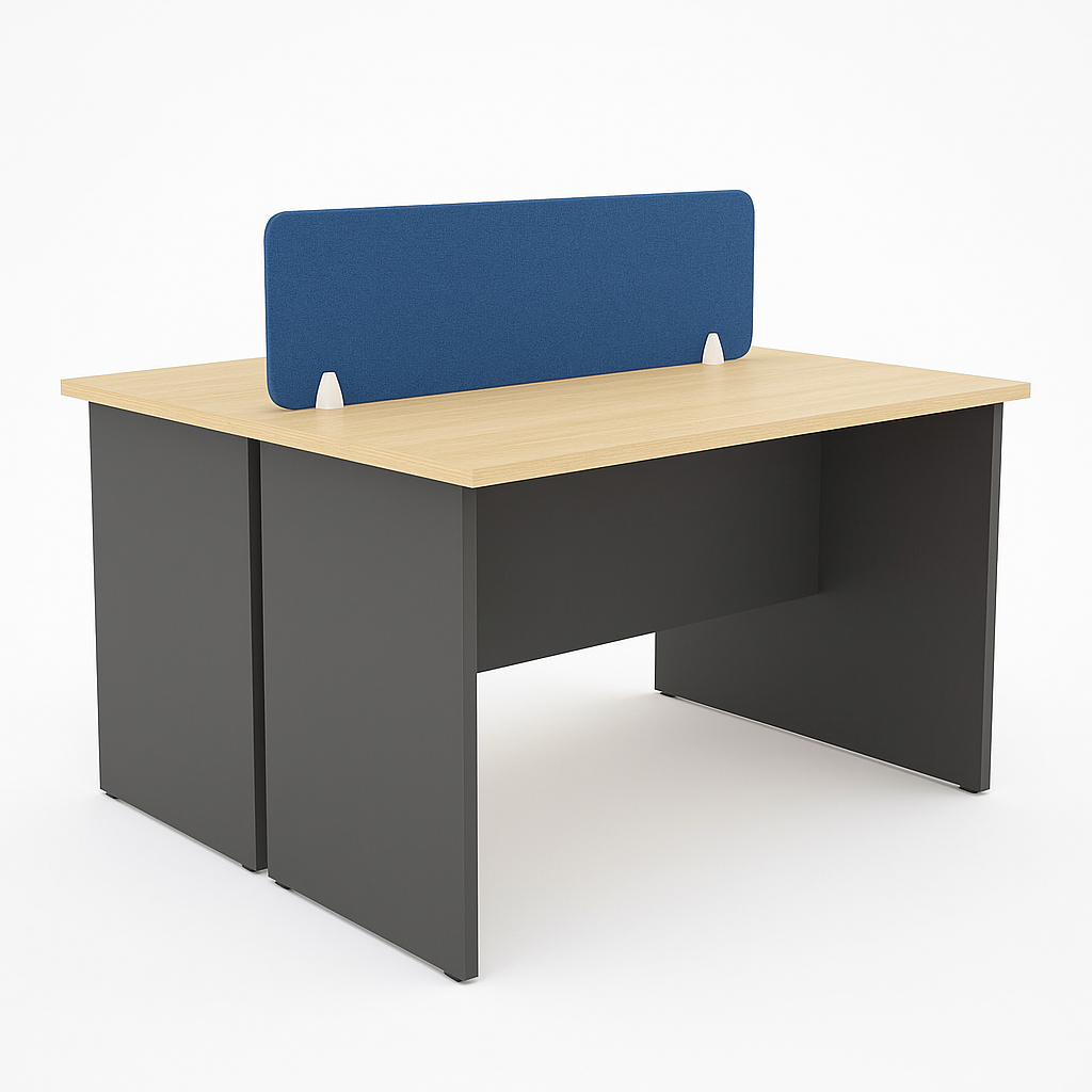 2 Seater Workstation with Fabric Partition (G)
