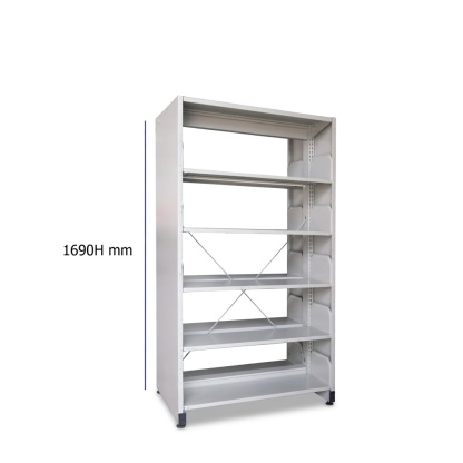 5 Level Double Sided Steel Library Book Rack with Side Panel