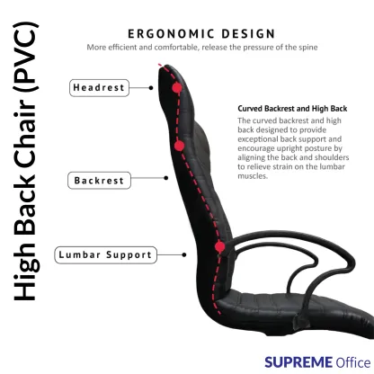 Budget High Back Office Chair - PVC version