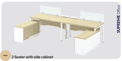 Two Seater Workstation - With Side Cabinet (Kindly contact us to order)