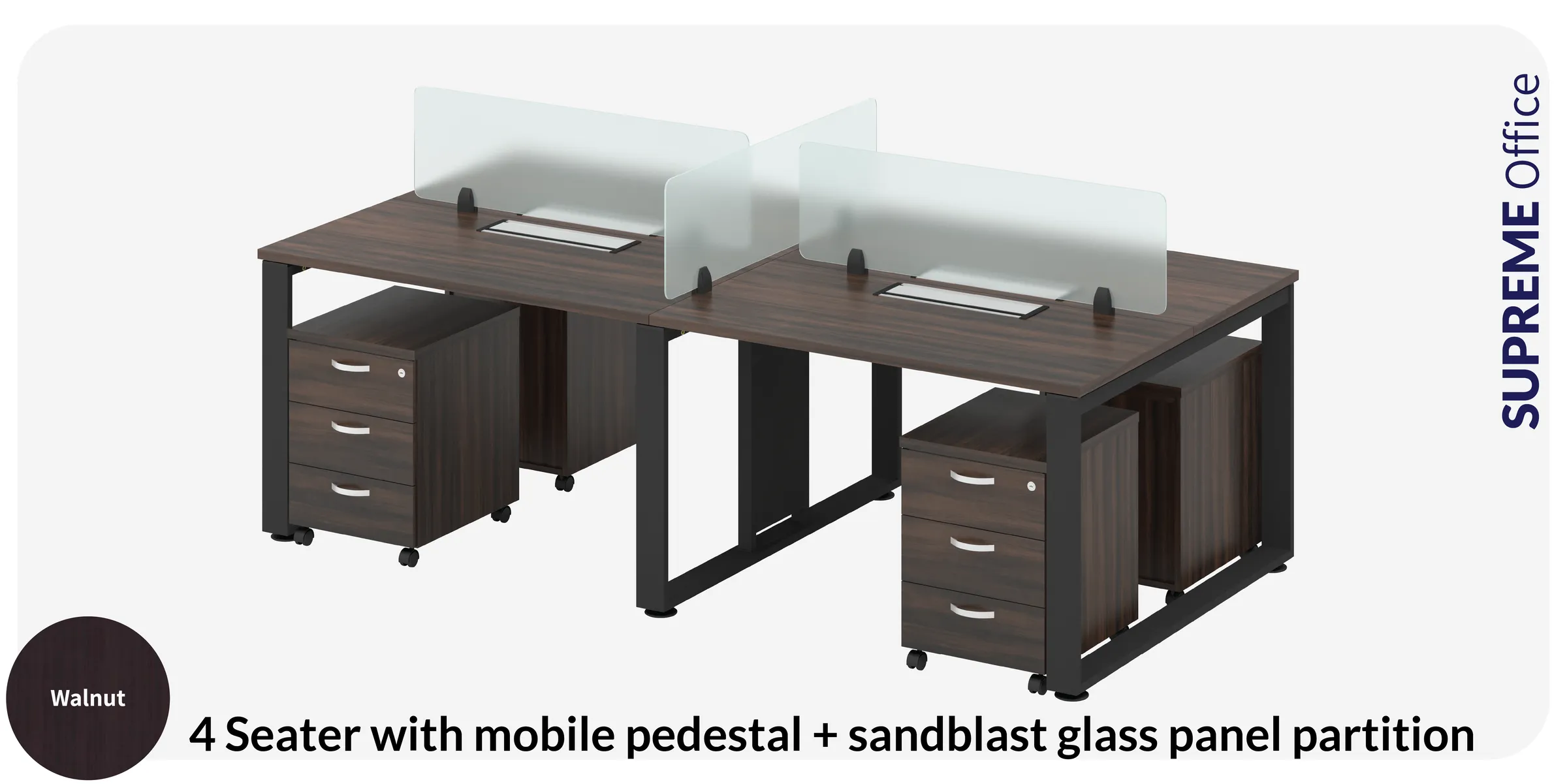 4 Seater Workstation with Mobile Pedestal (Kindly contact us to order)