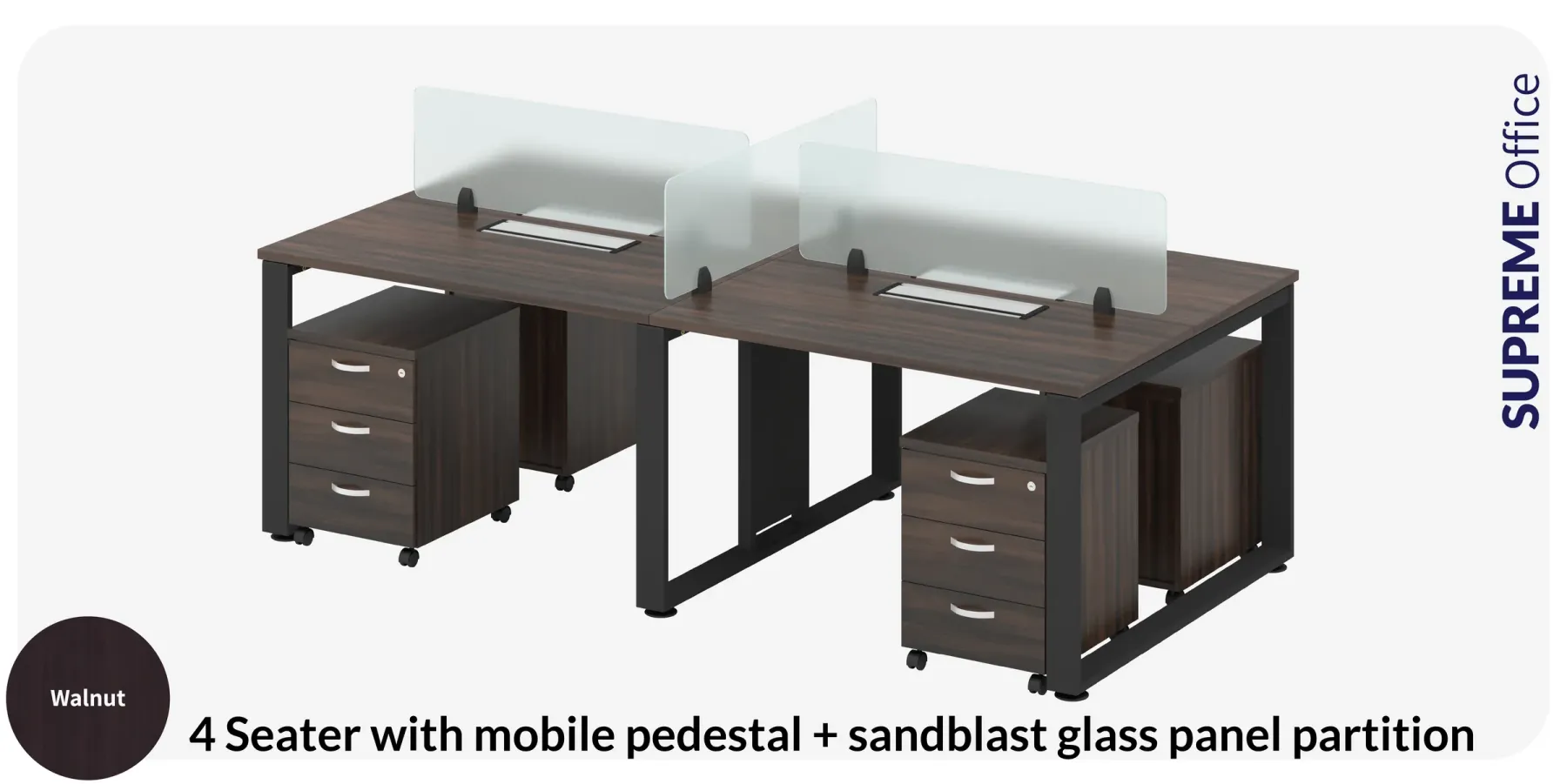 4 Seater Workstation with Mobile Pedestal (Kindly contact us to order)