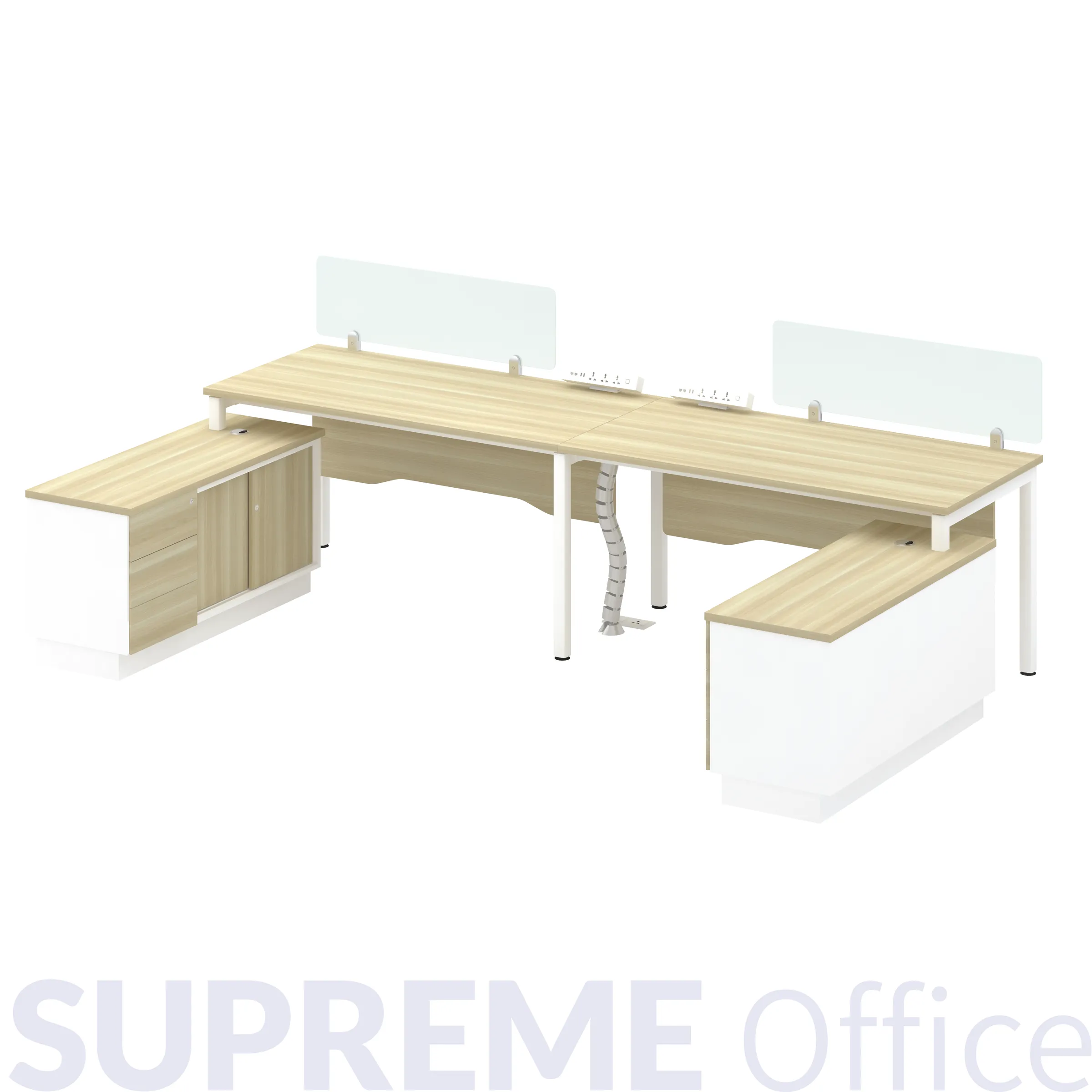 Two Seater Workstation - With Side Cabinet (Kindly contact us to order)