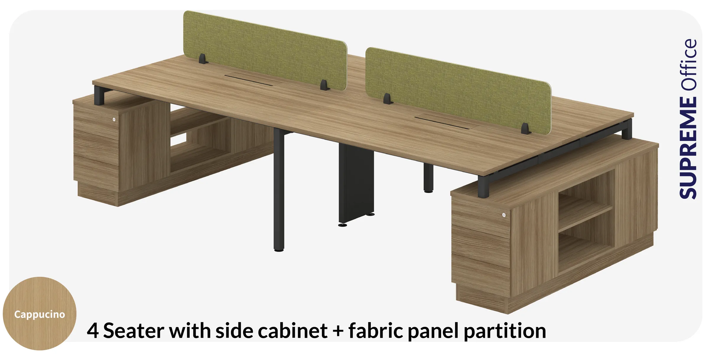 4 Seater Workstation - with Side Cabinet (Kindly contact us to order)