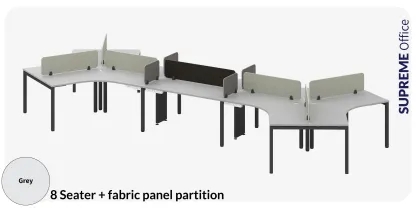 8 Seater Workstation with Fabric Partition (Kindly contact us to order)