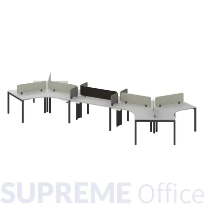 8 Seater Workstation with Fabric Partition (Kindly contact us to order)